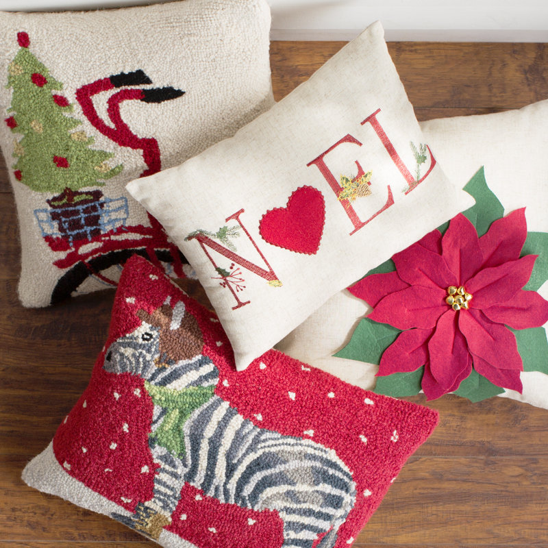 Three Posts Versailles Winter Zebra Hook Wool Lumbar Pillow & Reviews